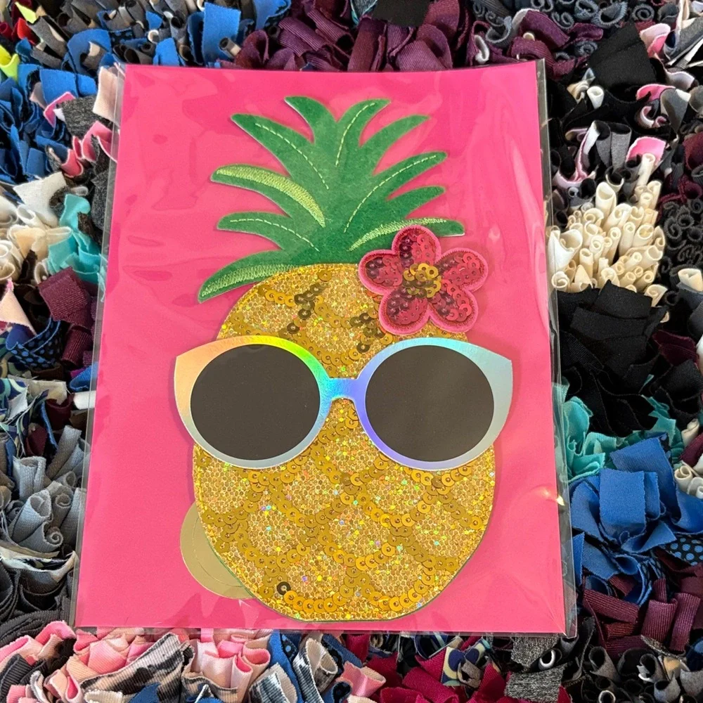 🆕Papyrus 3D Sequined Pineapple Birthday Greeting Card